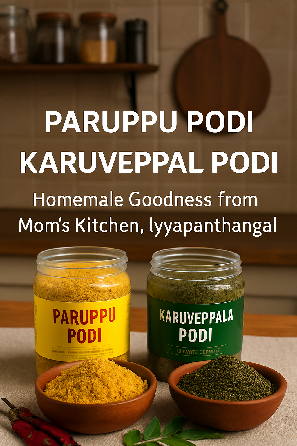 🍛 Paruppu Podi & Karuveppala Podi – Homemade Goodness from Mom’s Kitchen, Iyyapanthangal