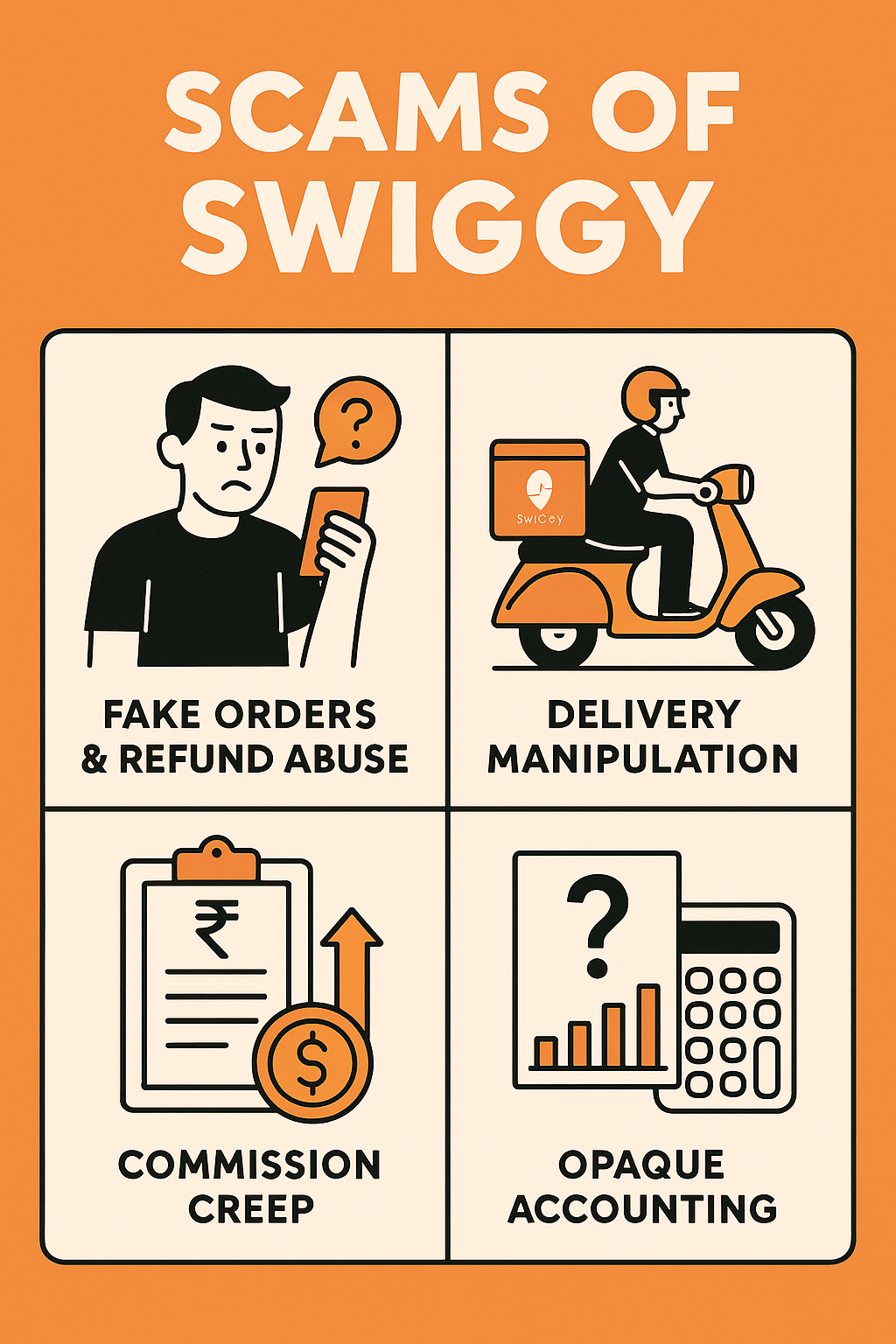 🍽️ The Hidden Challenges of Being a Swiggy Partner: Scams, Struggles & solutions; Smart Solutions