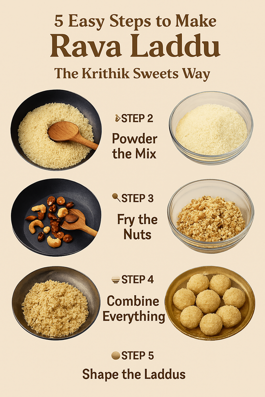 🎉 5 Easy Steps to Make Rava Laddu – The Krithik Sweets Way