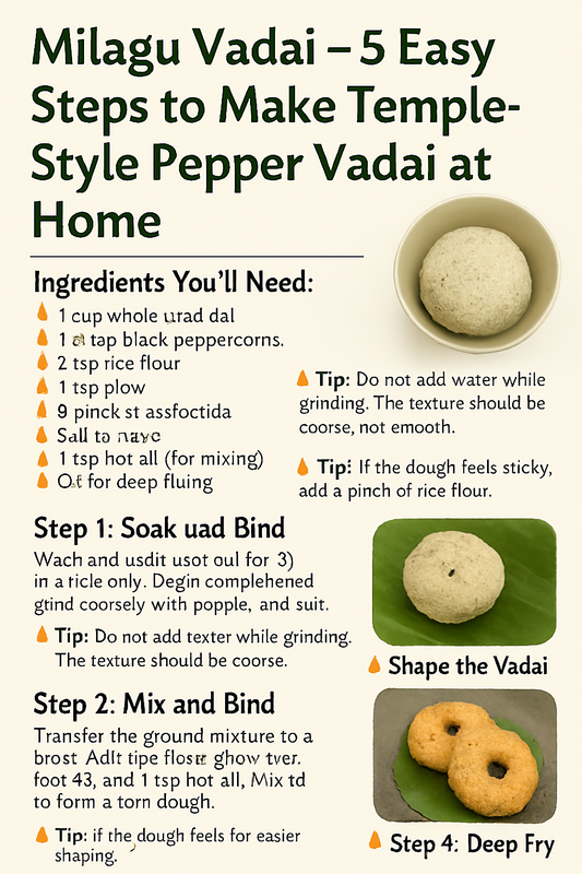 “Milagu Vadai – 5 Easy Steps to Make Temple-Style Pepper Vadai at Home” 🛕🌶️