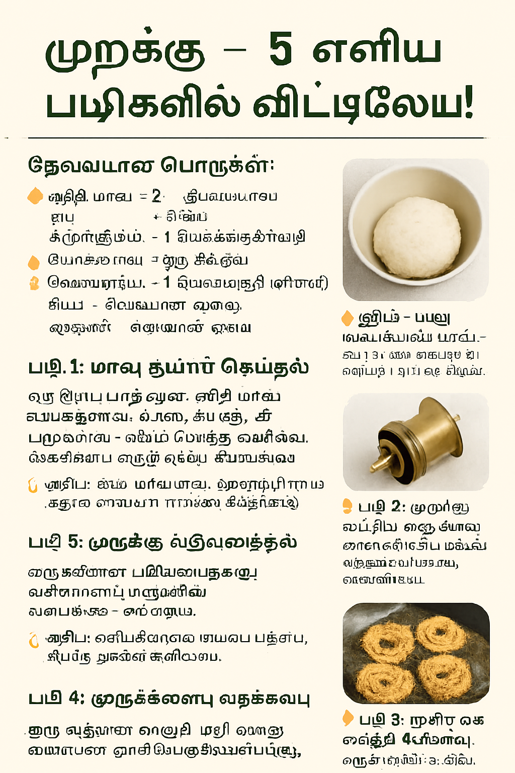 🌀 முறுக்கு – 5 எளிய படிகளில் வீட்டிலேயே