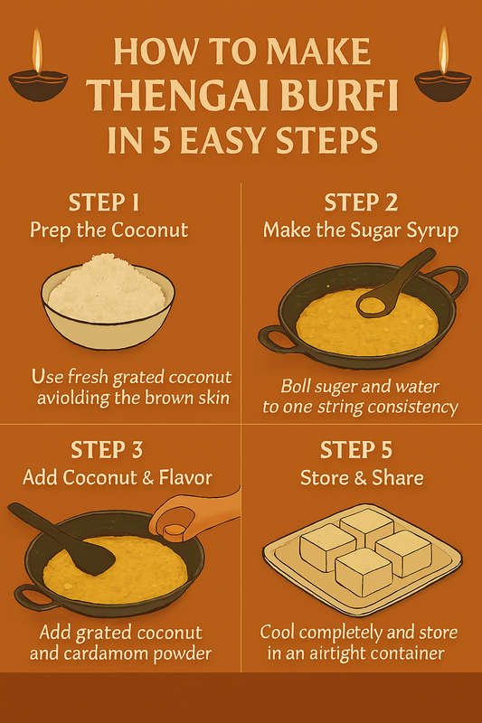 🥥 How to Make Thengai Burfi in 5 Easy Steps – A Festive Favorite from Krithik Sweets