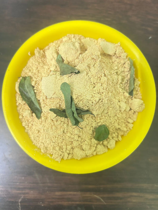 Flavorful paruppu podi from Krithik Sweets, Iyyapanthangal Chennai — handcrafted Tamil dal powder made with roasted lentils, red chillies, cumin, and pepper, perfect for rice and traditional meals.ஐயப்பந்தாங்கல், சென்னை Krithik Sweets-இல் தயாரிக்கப்பட்ட சுவைமிக்க பருப்பு பொடி — வறுத்த பருப்பு, சிவப்பு மிளகாய், சீரகம் மற்றும் மிளகுடன் தயாரிக்கப்பட்ட பாரம்பரிய தமிழ் உணவிற்கான சிறந்த துணை